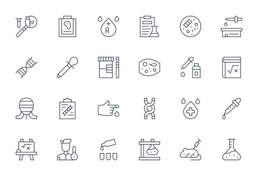 prueba visual paquete conteniendo 24 Delgado línea píxel optimizado íconos vector