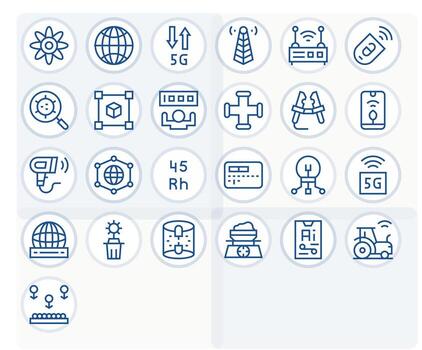 Technology Modern Collection with 25 Regular Line 256x256 Display Perfect Icons vector