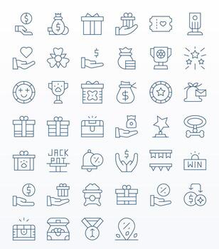 Reward Icon Set with 40 Thin Line Retina Ready Pixel Aligned Graphics vector