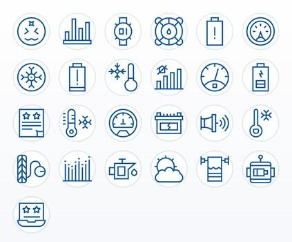 Low Essential Set including 25 Display Perfect Regular Line 256x256 Icons vector