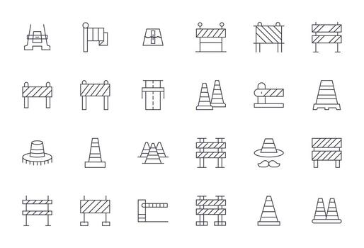 24 Pixel Optimized Icons themed around UnnamedKeyword in 128x128 Thin Line format vector