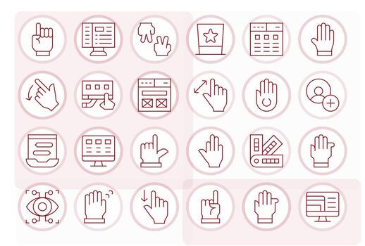 24 Thin Line Icons for Ui in crisp High Resolution PIXEL Perfect resolution vector