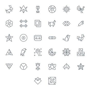 forma icono colección presentando 32 monitor Perfecto 128x128 Delgado línea diseños vector