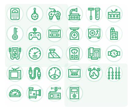 Analog Icon Toolkit featuring 28 Pixel Optimized Retina Ready Bold Line elements vector