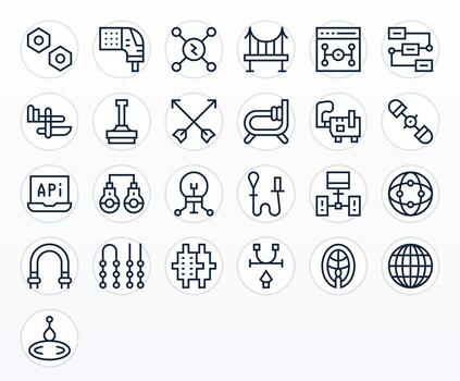 Connection Point Ultimate Package with 25 256x256 Regular Line PIXEL Perfect Icons vector