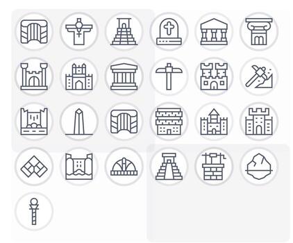 25 Regular Line Display Perfect Icons for Stone Graphics vector
