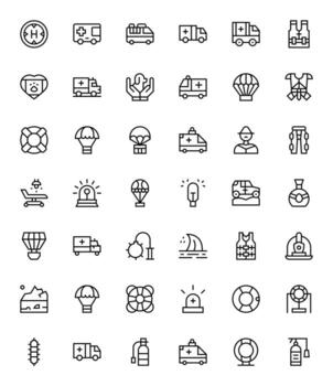 Rescue Graphics featuring 42 Regular Line Pixel Optimized High Resolution Designs vector
