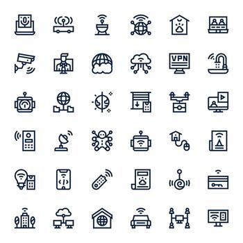 36 Bold Line Icons designed for Remote in 128x128 Pixel Aligned format vector