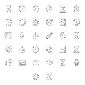 Chronometer Icon Repository containing 32 Thin Line 64x64 PIXEL Perfect graphics vector