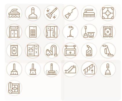 Floor 256x256 Icon Pack with 25 Regular Line Display Perfect Elements vector