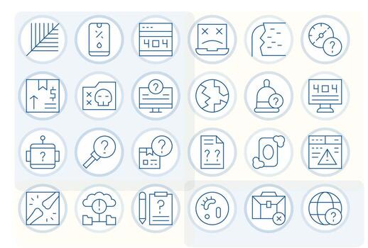 Missing PIXEL Perfect Set with 24 256x256 Thin Line Icons vector
