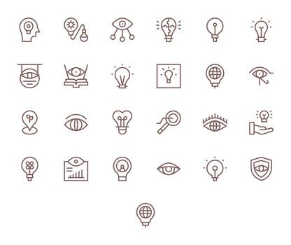 Insight Exclusive Set featuring 25 Regular Line Pixel Optimized 64x64 Icons vector