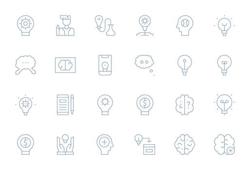 Idea Professional Set with 24 Thin Line Pixel Optimized High Resolution Icons vector