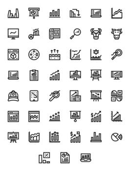 Trend Scalable Set featuring 45 Display Perfect Bold Line 128x128 Icons vector