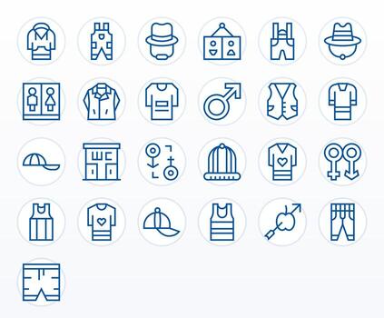 Unisex Icon Toolkit featuring 25 Pixel Optimized Retina Ready Regular Line elements vector