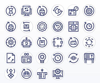 28 Icons inspired by Refresh in Display Perfect High Resolution Bold Line quality vector