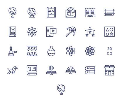 25 Display Perfect Regular Line Icons designed for Educational Interface vector