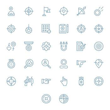 32 Editable 64x64 Icons for Target in elegant Thin Line design vector