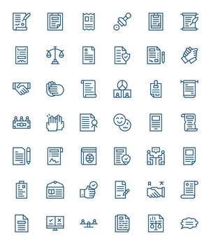 42 íconos para acuerdo presentando retina Listo píxel Perfecto regular línea gráficos vector
