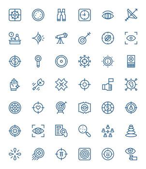 Focus Icon Set with 42 Regular Line Retina Ready Editable Graphics vector