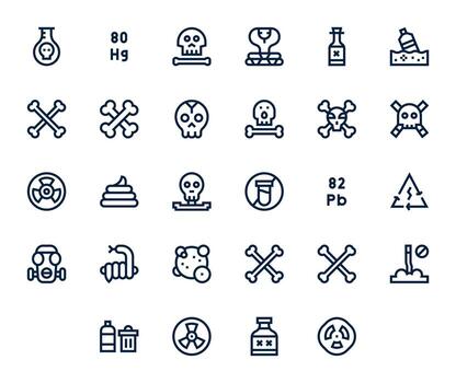 Toxic Complete Package with 28 High Resolution Bold Line Editable Icons vector