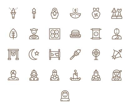 Tradition Icon Repository containing 25 Regular Line High Resolution Pixel Optimized graphics vector