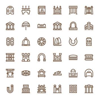 36 píxel optimizado negrita línea íconos diseñado para arco interfaz vector