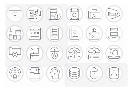 24 128x128 Thin Line Icons optimized for Online Storage Editable display vector