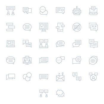 Reply Essential Set including 32 Display Perfect Thin Line High Resolution Icons vector