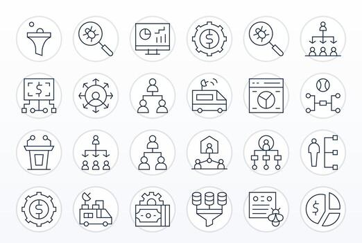 24 retina Listo íconos para informes en editable Delgado línea formato vector