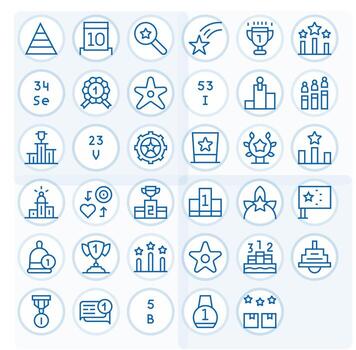 35 Display Perfect Regular Line Icons designed for Ranking Interface vector