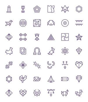 Shape Complete Package with 42 64x64 Regular Line Display Perfect Icons vector