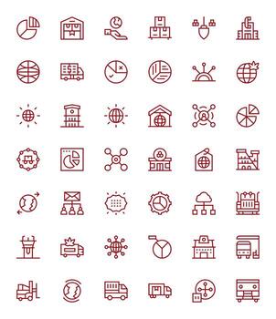 42 Regular Line Editable Icons tailored for Distribution Retina Ready interface vector
