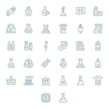 32 Retina Ready Thin Line Display Perfect Icons for Flask Projects vector