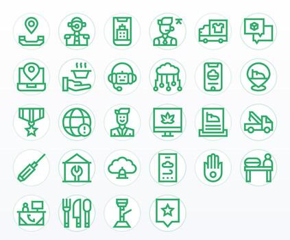 28 Bold Line Icons designed for Service in 256x256 PIXEL Perfect format vector