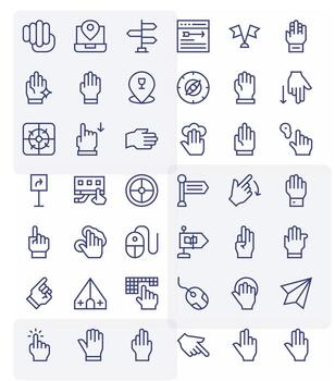 42 64x64 Regular Line Display Perfect Icons for Pointer Projects vector