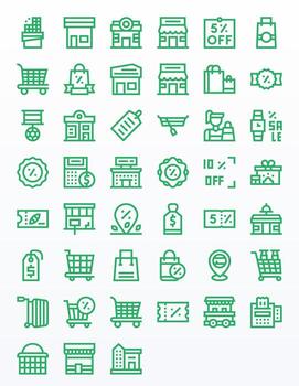 Retailer Icon Repository containing 45 Bold Line 128x128 Pixel Optimized graphics vector