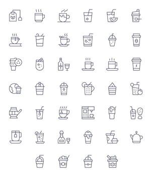 Cup Graphics featuring 40 Thin Line Display Perfect 256x256 Designs vector