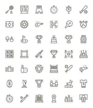 42 Icons for Competition optimized in Editable 64x64 Regular Line resolution vector
