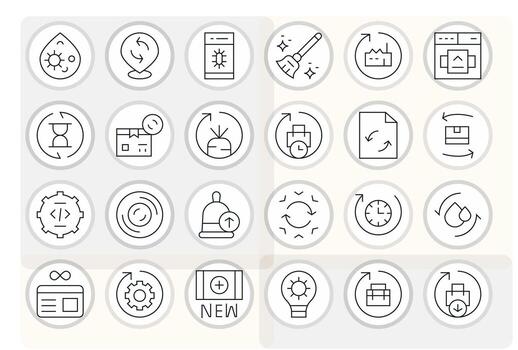 24 Thin Line Pixel Optimized High Resolution Icons from Refresh Suite vector