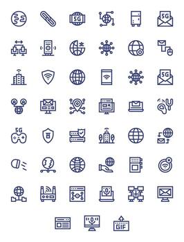 45 Editable Bold Line Icons designed for Internet Interface vector