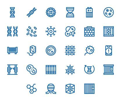 28 High Resolution Bold Line Icons optimized for Cell Grid Fitted display vector