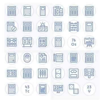 36 alto resolución negrita línea monitor Perfecto íconos para números proyectos vector