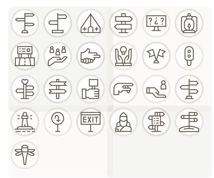 25 Icons inspired by Guidance in PIXEL Perfect 64x64 Regular Line quality vector