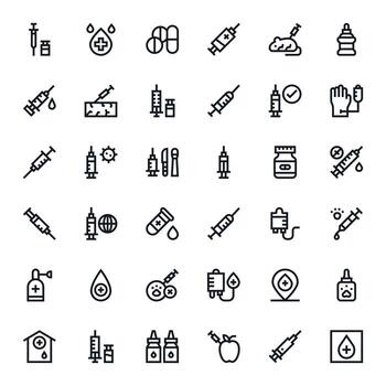 Bold Line Editable Icons from Injection Set with 36 High Resolution Icons vector