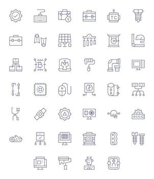 40 Thin Line Icons from Hardware in Retina Ready Pixel Aligned Quality vector