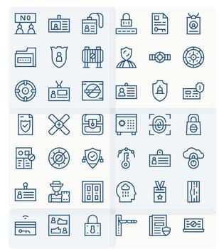 42 Display Perfect Regular Line Icons designed for Access Control Interface vector