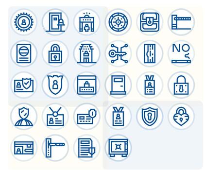 28 64x64 Pixel Aligned Icons for Access Control in Bold Line Theme vector