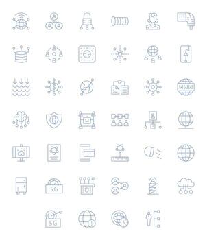 Network Icon Repository containing 40 Thin Line Retina Ready Display Perfect graphics vector