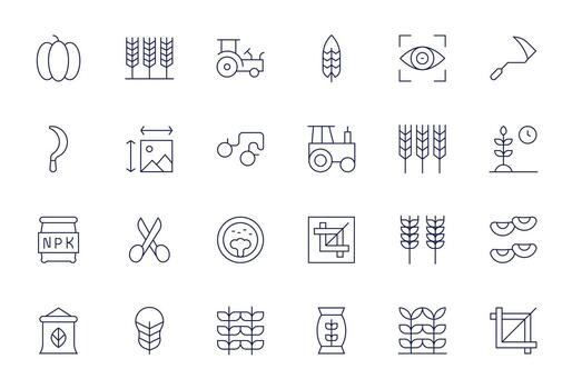 24 retina Listo íconos para cosecha en monitor Perfecto Delgado línea formato vector